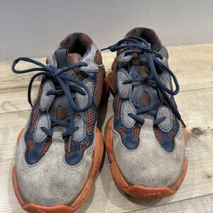 Adidas Yeezy 500 Shoes Mens Size 8.5 Brown Orange Blue Suede Mesh Chunky‎ GZ5541